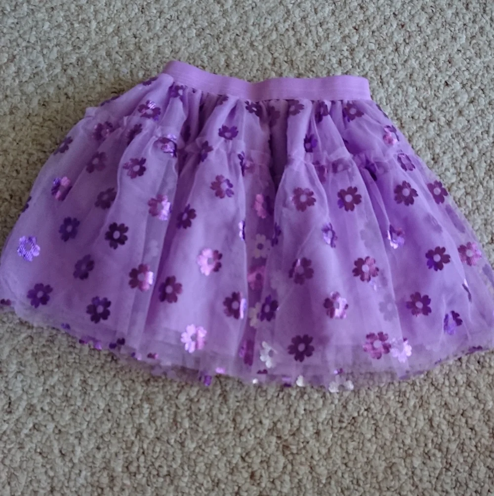 Disney princess pretty Purple Floral Tulle Skirt size 3-4T